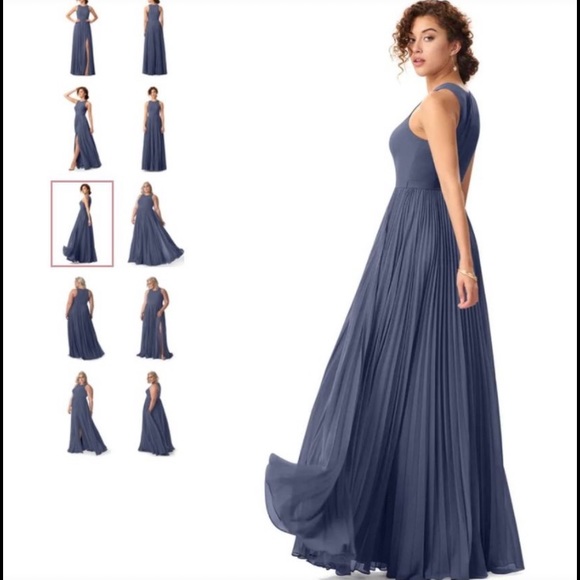 Azazie Bridesmaid Dress with pockets - Stormy Blue size 0 - Picture 5 of 6